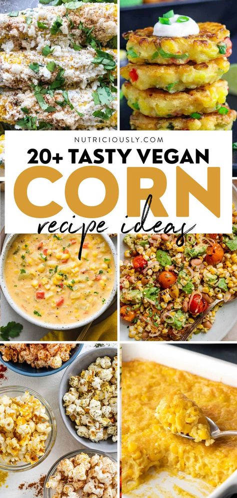 Corn is a vegetable, fruit, and grain! This little superpower can be enjoyed in various dishes like pudding, pasta, chowder, muffins, salad, and more. Enjoy these vegan corn recipe ideas with lots of sweet and savory options for the whole family! Vegan Chili, Recipe Cover, Savory Vegan, Corn Recipes, Grilled Corn, Menu Planning, Vegan Recipes Easy, Easy Vegan, Chowder