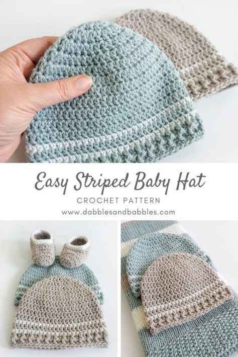 Crochet Baby Hats Free Pattern, Crochet Baby Boy Hat, Baby Hat Free Pattern, Crochet Hats For Boys, Easy Girl, Crochet Newborn Hat, Girl Hats, Crochet Baby Beanie, Crochet Baby Hat Patterns