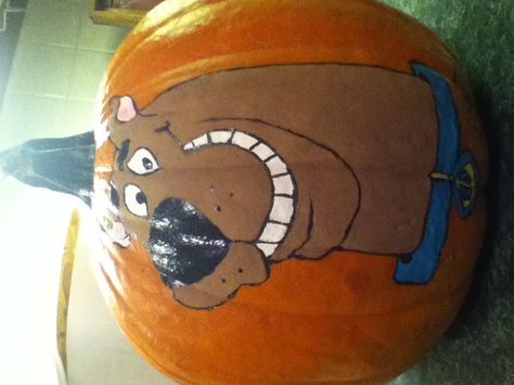 My scooby doo pumpkin I painted! Scooby Doo Pumpkin Carving Ideas, Pumpkin Carving Ideas Scooby Doo, Scooby Doo Pumpkin Painting, Scooby Pumpkin, Scooby Doo Jack O Lantern, Painted Pumpkins Scooby Doo, Pumpkin Painting Disney, Scooby Doo Pumpkin, 3d Pumpkin Carving