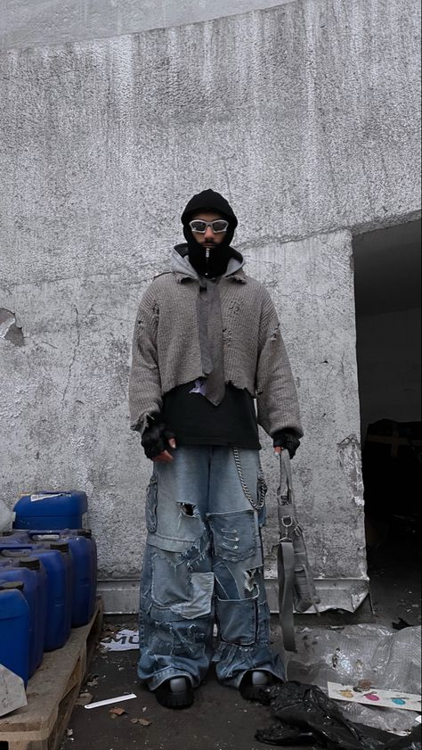 Dystopian Fashion Men, Men’s Fashion Mood Board, Gynocamastia Men, Dystopian Streetwear, Dystopian Fashion Male, Opiumcore Outfits Men, Archive Fashion Men, Balenciaga Outfit, Industrial Fashion