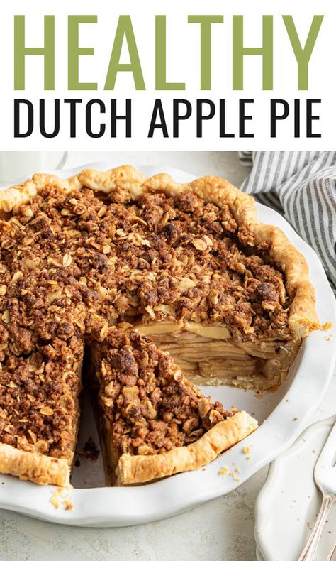 Apple Pie For Diabetics, Healthier Apple Pie, Low Sugar Apple Pie, Apple Pie Healthy, Healthy Apple Pie Recipe Clean Eating, Crustless Apple Pie Healthy, Healthy Dutch Apple Pie, Dutch Apple Pie Topping, Vegan Chocolate Pie Recipe