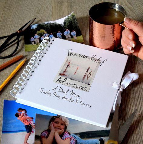 "The perfect place to keep all your amazing family memories and adventures. This personalised family scrapbook with the family photo of your choice on the front cover, is the perfect place to stick your most favourite family photos, write down funny family stories and recall all the amazing family times you have all had together. Whether it is a family holiday, a day trip to seaside or just a funny memory you never want to forget, this personalised family photo album or family memory album is th Family Scrapbook Front Cover Ideas, Scrapbook Front Cover, Scrapbook Front Cover Ideas, Couples Scrapbook, Couple Scrapbook, Scrapbook Inspo, Friend Scrapbook, Alphabet Gifts, Album Photo Scrapbooking