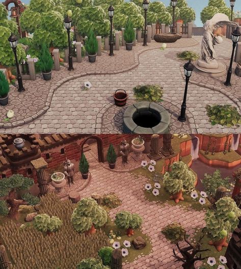 Curved Cobblestone Path, Acnh Paths Cobblestone, Animal Crossing Walking Path, Animal Crossing Cobblestone Path Design, Acnh Culdesac Path, Animal Crossing Simple Panel Ideas, Natural Paths Animal Crossing, Acnh Cobblestone Path Design, Circular Path Animal Crossing