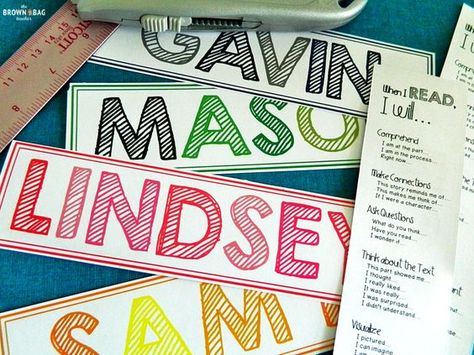 FREE Printable Name Bookmarks Bookmarks Simple, Reading Strategy Bookmarks, Ig Profile, 4th Grade Reading, 3rd Grade Reading, 2nd Grade Reading, Beginning Of The School Year, Reading Workshop, 1st Day Of School