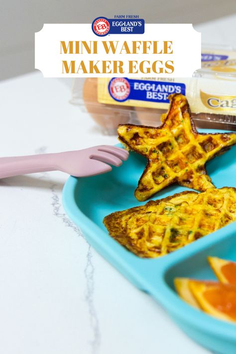 Breakfast just got more fun with these Mini Waffle Maker Eggs! These waffle-shaped eggs are a surefire way to make mealtime fun for your little ones. Give them a try! #madewithEB #onlyfeedmeEB #childapproved #madeforkids Mini Waffle Maker, Egg Waffle, Waffle Maker Recipes, Sweet Potato Muffins, Kid Approved Meals, Breakfast Rolls, Mini Egg, Recipes Yummy, Oreo Recipes