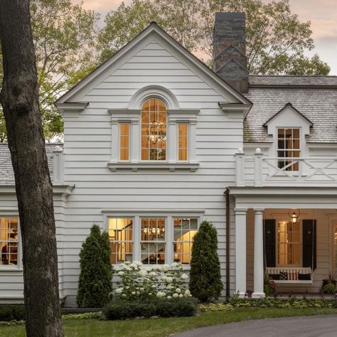 Colonial Cottage Exterior, Dutch Colonial Exterior, Dutch Doors Exterior, Palladian Window, Colonial House Exteriors, Modern Colonial, Colonial Exterior, Lots Of Windows, Colonial Style