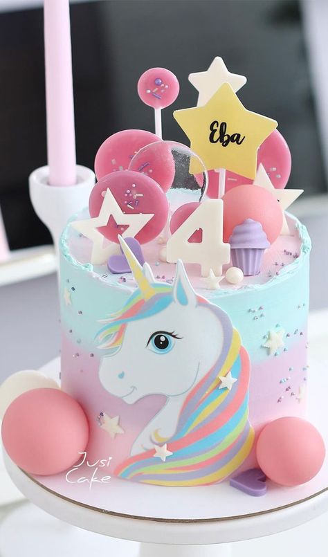 unicorn cake, unicorn birthday cake, unicorn cake design #unicorncake unicorn cake rainbow, unicorn cake design 1 layer, unicorn cake design 2 layers, unicorn cake ideas Cake Designs Unicorn, Origami Xmas, Unicorn Cake Design, Cake Designs For Girl, Rainbow Unicorn Cake, 6th Birthday Cakes, 4th Birthday Cakes, Buttercream Flower Cake