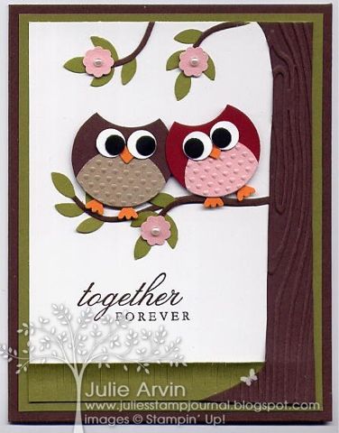 Eulig! Owl Punch Cards, Punch Art Cards, Anniversary Cards Handmade, Owl Card, Cards Art, Wedding Anniversary Cards, Punch Art, Punch Cards, Art Card