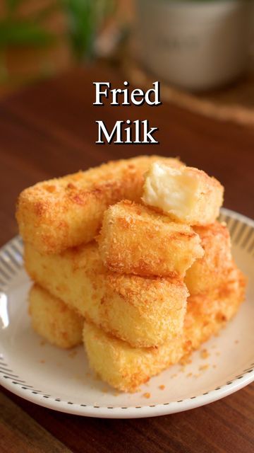 Fried Milk Recipe, Leftover Milk Recipes, Sugar Free Desserts Easy, Fried Milk, Leftover Milk, Gluten Free Snacks Healthy, Tastemade Recipes, Fun Baking, Desserts Easy