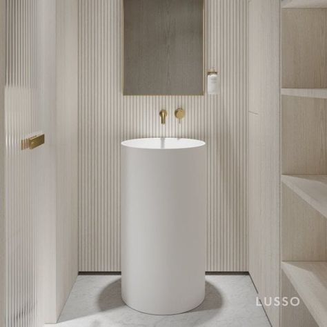 Stone Basins - LUSSO Pedestal Basin Design, Free Standing Basin Bathroom, Pedestal Basin Bathroom, Standing Basin Design, Freestanding Sink Bathroom, Standing Basin Bathroom, Lusso Stone Bathroom, Free Standing Sink Bathroom, Free Standing Wash Basin