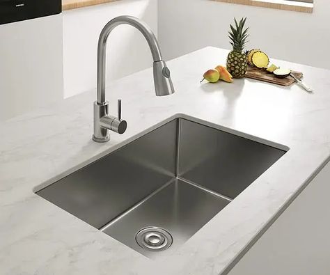 Types Of Kitchen Sink Best Sinks For Kitchen, Sinks For Kitchen, Sink Decoration, Kitchen Basin Sink, Sophisticated Kitchen, Cast Iron Kitchen Sinks, Types Of Kitchen, Small Kitchen Sink, Faucets Kitchen