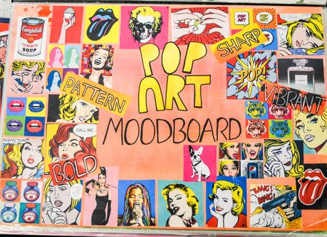 Pop Art Mood Board Pop Art Mood Board, Mood Board Art, Art Mood Board, Famous Pop Art, Mind Map Art, Art Bulletin Boards, Pop Art Artists, Japanese Pop Art, Online Scrapbook