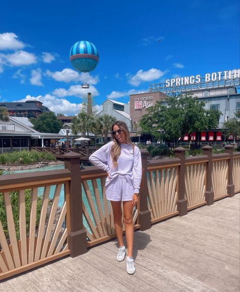 Disney Springs Outfits, Target Sunglasses, Paris Poses, Lounge Set Outfit, Purple Lounge, Springs Outfit, Golden Goose Outfit, Outfit Disney, Tory Burch Purse