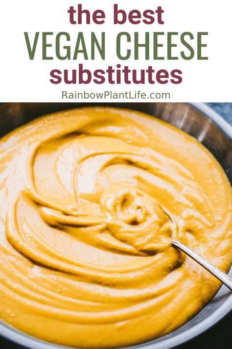 The best Vegan cheese substitutes (store bought and recipes) Vegan Cheese Substitute, Cheese Substitute, Rainbow Plant Life, Best Vegan Cheese, Healthy Cheese, Vegan Queso, Cheese Alternatives, Vegan Cheese Recipes, Vegan Substitutes