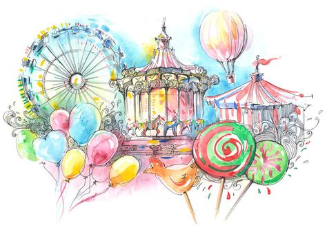 Carousels. The amusement park and rides for children , #AFFILIATE, #amusement, #Carousels, #park, #children, #rides #ad Art Competitions, Art Drawings For Kids, Art And Illustration, Hippie Art, Amusement Park, Islamic Art, Art Classes, Sake, Art Inspo