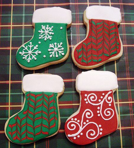 Christmas Stocking cookies | Shorbread cookies decorated wit… | Flickr Stocking Cookies, Christmas Stocking Cookies, Decorated Christmas Cookies, Christmas Sugar Cookies Decorated, Gingerbread Cookies Decorated, Christmas Stocking Decorations, Sugar Cookie Designs, Cookies Christmas, Xmas Cookies