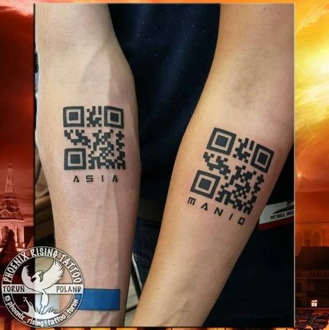 Qr Code Tattoo Design, Qr Code Tattoo, Optical Illusion Stairs, 3d Tattoo Ideas, Zipper Tattoo, Code Tattoo, Floating Objects, Poland Tattoo, Realistic Butterfly Tattoo