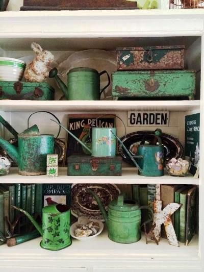 Green Items, Tattoo Plant, Flea Market Gardening, Flea Market Style, Potting Shed, Green Decor, Green Garden, Vintage Garden, Look Vintage