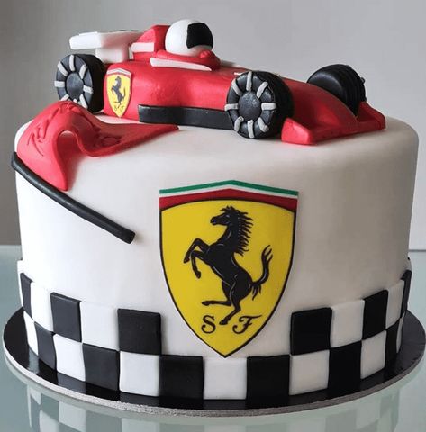 F1 Cake Ideas, Ferrari Birthday Cake, F1 Birthday Cake, Formula 1 Cake, Sports Birthday Cake, Sports Birthday Cakes, Ferrari Cake, Sports Cake, Sport Cakes