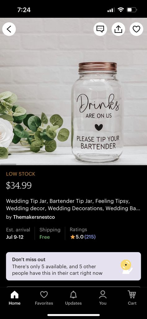 Tip Jar Wedding, Wedding Tip Jar Ideas, Wedding Tip Jar, Tip Jars For Wedding Bartenders, Wedding Bar Tip Jar Ideas, Tip Jar For Wedding Bartender, Tip Jar Wedding Bartender, Tip Jar For Bartender At Wedding, No Bartender Wedding Bar