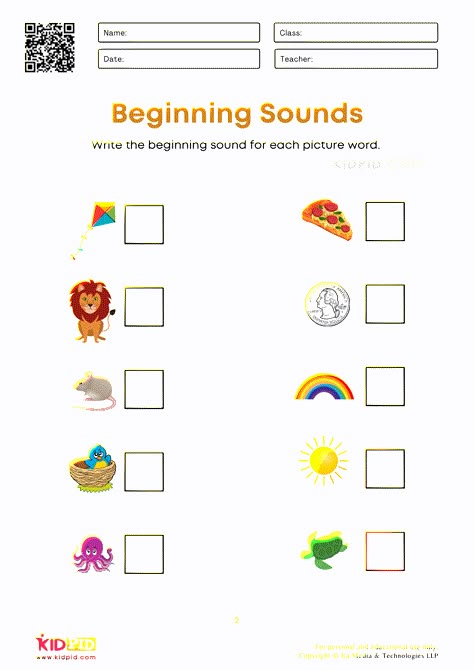 Begining Sound Work Sheet, Beggining Sounds Worksheets Free, Kidpid Worksheets, Abc Worksheets For Kids, Beggining Sound Worksheet, English Worksheet For Nursery Class, English Worksheets For Lkg, Beginning Sounds Worksheets Free, Phonics Worksheets For Kindergarten