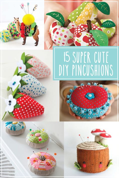 Don’t you just love cute little pincushions? I think they’re so fun to make up and you can never have enough cute places to hold your pins and needles. They make such great gifts too! Today I’ve rounded up some of my favorite pincushions to show off – I have... Cute Diy Ideas, Diy Pincushion, Diy Pin Cushion, Pin Cushions Patterns, Costura Diy, Diy And Crafts Sewing, Sewing Pillows, Cute Diy, Pin Cushion