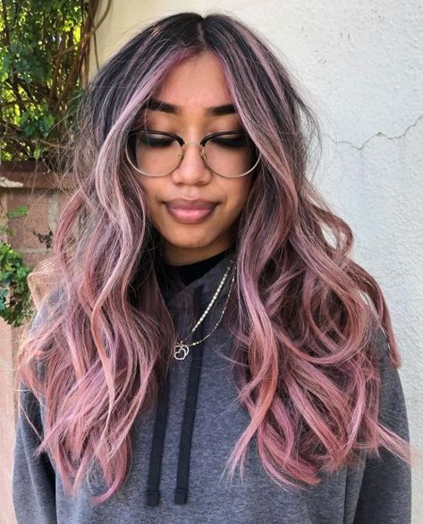 Grey And Pink Hair Ombre, Rose Gold Hair Aesthetic, Gold Hair Aesthetic, French Braid Short Hair Tutorial, Hair Aesthetic Faceless, Ashy Pink, Braid Short Hair, Rose Gold Hair Balayage, Rose Gold Hair Color Ideas