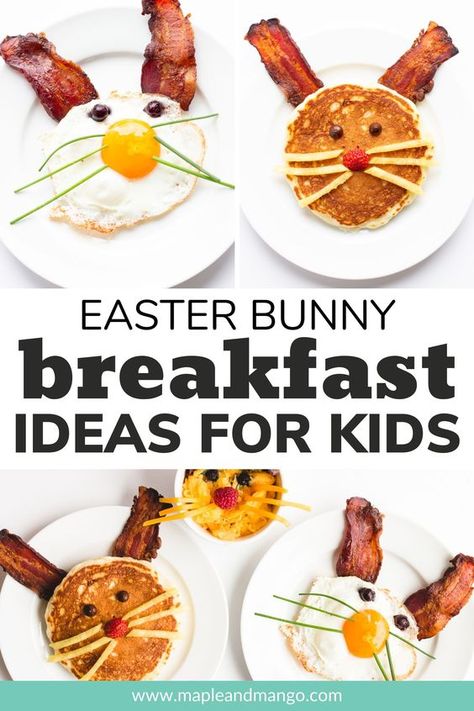 Easter Themed Breakfast, Easter Bunny Breakfast, Bunny Breakfast, Easter Bunny Pancakes, Themed Breakfast, Bunny Pancakes, Breakfast Recipes Kids, Pancake Breakfast, Easter Breakfast