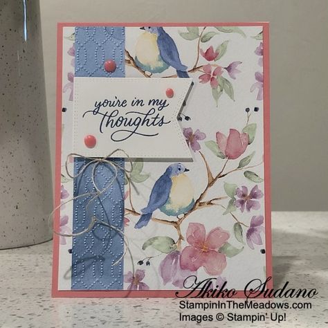 Thinking Of You Cards, Painted Lavender, Card Backgrounds, Designer Paper Cards, Antique Boutique, Dsp Cards, Stamping Cards, Stampin Up Project, Spring Cards