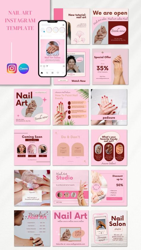 Aesthetic Ig Post, Ig Post Template, Aesthetic Nail Art, 30 Aesthetic, Aesthetic Nail, City Nails, Nail Art Studio, Aesthetic Ig, Nail Art Salon