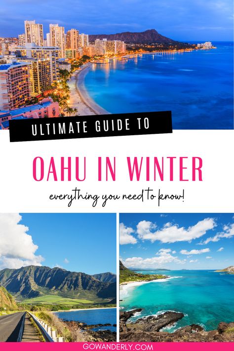 Uncover the ultimate travel guide to visiting Oahu in winter, featuring top activities, must-see locations, and essential tips for a remarkable vacation. Winter In Hawaii, Hawaii December, Hawaii Bucket List, Hawaii In December, Honolulu City, Oahu Hikes, Hawaii Activities, Hawaii Adventures, Turtle Bay Resort