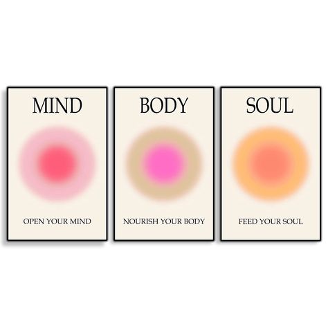 Mind Body Soul Print Positive Aura Posters Painting - Colorful Aura Poster Energy Wall Art Minimalist Colorful Print Aesthetic Wall Decor Poster Energy Spiritual Picture - 11x17in LAMINATED - No Frame Aura Pictures, Aura Body, Aura Posters, Colorful Aura, Positive Aura, Spiritual Pictures, Energy Spiritual, Aesthetic Wall Decor, Aura Poster