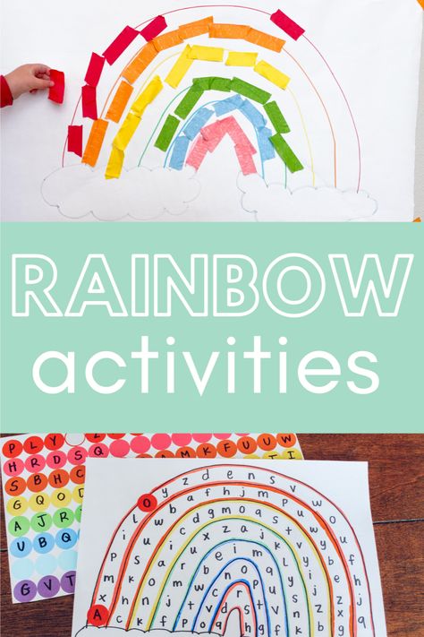 We've rounded up our favorite rainbow activities and crafts for you to try with your toddlers, preschoolers, and kids at home. These play-based activities are all engaging and low-prep and kids love them! Rainbows Activities, A Rainbow Of My Own Activities, Rainbow Promise Activities, Rainbow Guides Activities, Rain And Rainbow Activities For Preschool, Rainbow Drawing, Rainbow Activities, Magical Rainbow, Rainbow Crafts