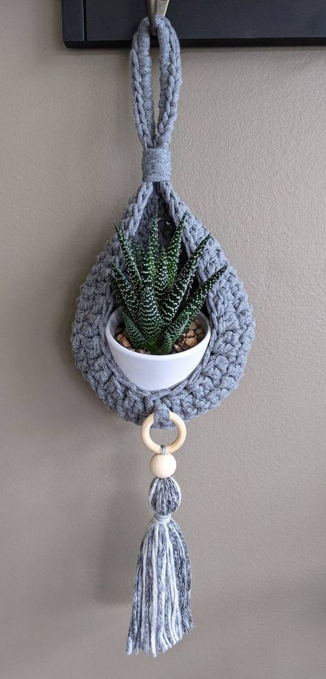 Crochet Hanging Basket, Crochet Plant Hanger, Crochet Hanging, Crochet Plant, Wall Basket, Hanging Basket, Door Hanging, Small Plants, Hanging Wall