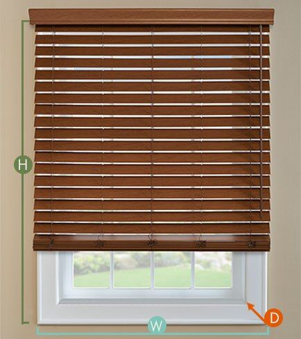 Faux Wood Blinds Living Room, Wood Blinds Living Room, Blinds With Valance, Outside Mount Blinds, American Blinds, Outside Window, Bali Blinds, Outside The Window, Living Room Blinds