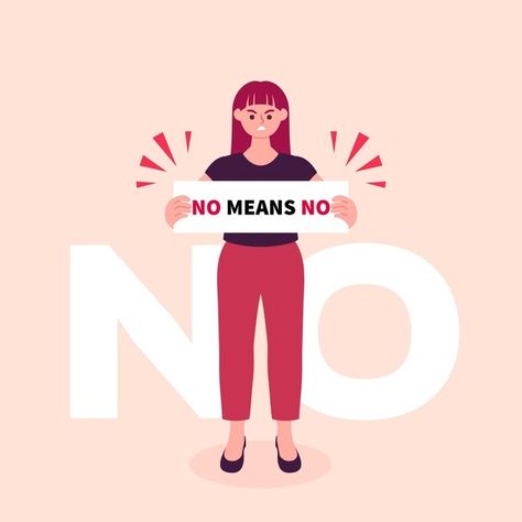 No means no illustration concept Free Ve... | Free Vector #Freepik #freevector #woman #stop #concept #gender No Illustration, Graphic Resources, Vector Free, Drawings