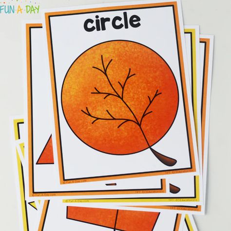 Preschool Fall Shape Activities, Leaf Math Preschool, Shape Ideas For Preschool, Prek Leaves Activities, Leaves Circle Time Activities, Shape Unit Preschool, Leaf Playdough Mats, Leaf Stem Activities Preschool, Parts Of A Leaf Preschool