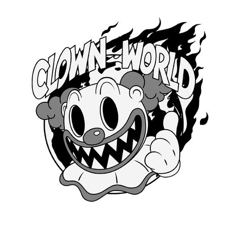 Rubberhose Style Tattoo, Horror Black And White, Rubberhose Style, Acab Tattoo, Clown World, Horror Black, Vintage Cartoons, Graffiti Doodles, Tattoo Art Drawings