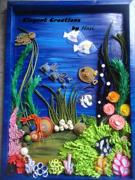 under water scenery Ocean Projects, Quilling Animals, Arte Quilling, Quilled Paper Art, Quilled Creations, Quilling Craft, Quilling Paper Craft, Paper Quilling Designs, Quilling Patterns