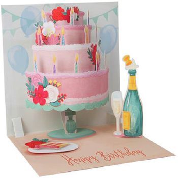 Show details for Large Layer Birthday Cake Card Exploding Box Card, Pop Up Greeting Cards, Kids Pop, Layered Cake, Congratulations Baby, Cake Card, Pop Ups, Paper Cake, Gift Cake