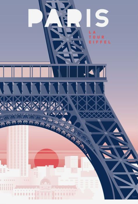 Paris Illustration, Graphisches Design, Paris Poster, Poster City, Retro Travel Poster, Paris Tours, City Illustration, Photo Wall Collage, The Eiffel Tower