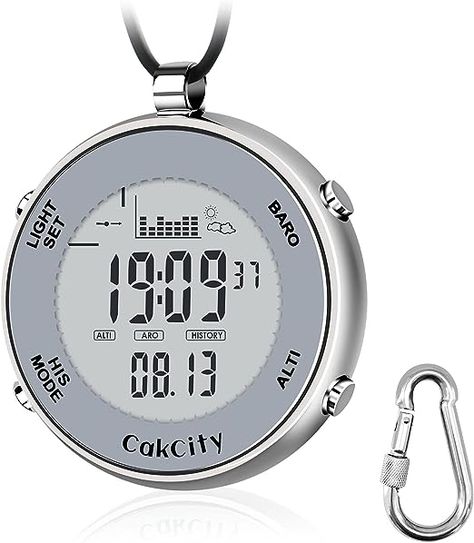 Amazon.com: CakCity Mens Digital Pocket Watch with Chain Waterproof Outdoor Fishing Clip on Watches with Weather Altimeter Barometer Thermometer Stopwatch : Clothing, Shoes & Jewelry Digital Pocket Watch, Pocket Watch With Chain, Mens Digital Watches, Wear Watch, Mechanical Pocket Watch, Altimeter, Fish Man, Barometer, Fish Camp