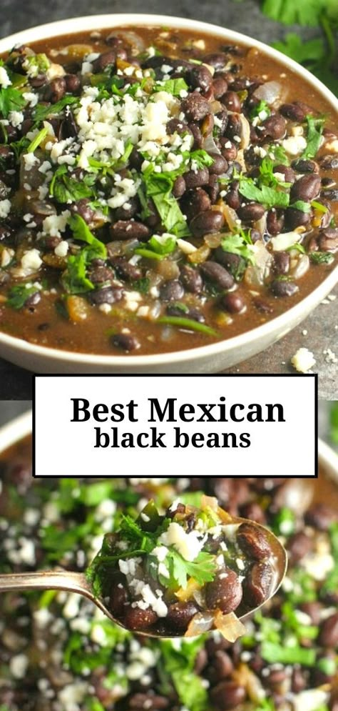 Mexican Black Beans, Black Bean Recipes, Beans Beans, Fig Recipes, Food Heaven, Vegetable Side, Mexican Food Recipes Authentic, Food Home, Foodie Recipes