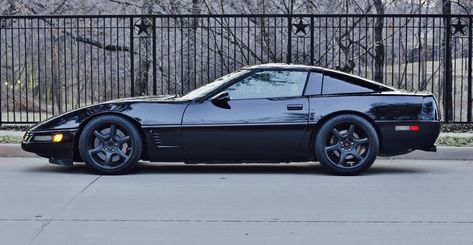 Corvette C4 Custom, C4 Corvette Custom, Tiffany Blue Car, Wheel Fire Pit, Black Corvette, Corvette Custom, C4 Corvette, Older Cars, Mustang Wheels