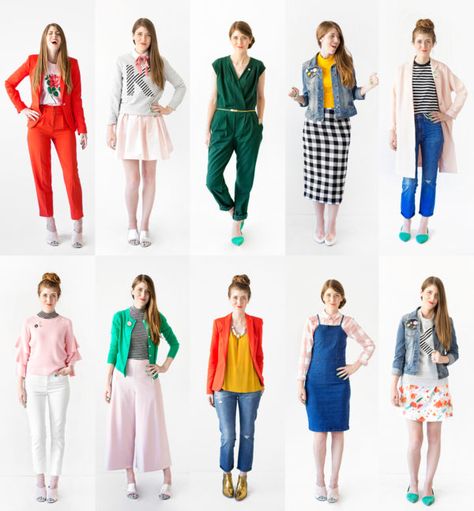 My Colorful Fall Capsule Wardrobe! - Studio DIY Colorful Work Capsule Wardrobe, Bright Color Capsule Wardrobe, Capsule Wardrobe Bright Colors, Spring Capsule Wardrobe 2024 Colorful, Jewel Tone Capsule Wardrobe 2022, Colorful Capsule Wardrobe, Colorful Fall Outfits, Wonder Wardrobe, Long Grey Cardigan