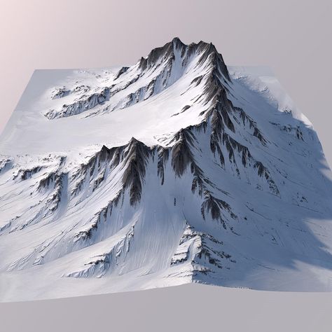 Mountain MT020 3D Model #AD ,#Mountain#Model K2 Mountain, 3d Mountain, 3d Chess, Model Site, Fantasy Map Making, Story Books Illustrations, Mountain Illustration, Mountain Valley, Forest Mountain