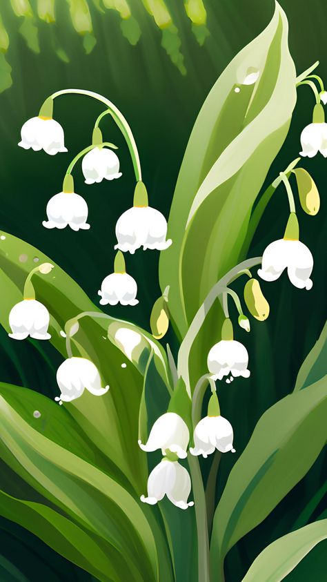 #lilyofthevalley #flower #white #bellflower #cartoonflower #cartoon White Bellflower, Cartoon Flowers, Flower White, Lily Of The Valley, The Valley, Lily, Flowers, White