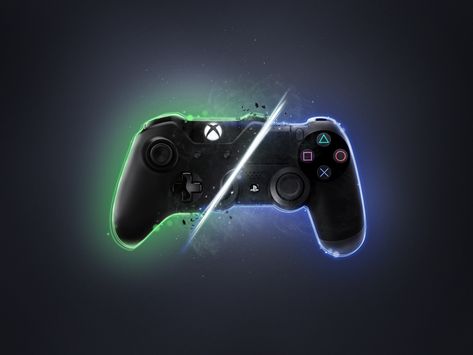 XBOX vs PS4  by Manoel Oliveira 4k Gaming Wallpaper, Game Wallpaper Iphone, Best Gaming Wallpapers, Dangerous Games, Xbox Console, Xbox Gifts, Xbox Gift Card, Game System, Gaming Wallpapers