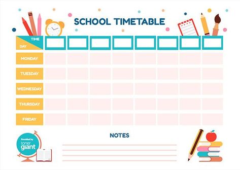 Time Table For Studying Template, Time Table Template, School Time Table, Study Time Table, Table For Kids, Timetable Template, Table Planner, School Age Activities, Table Template