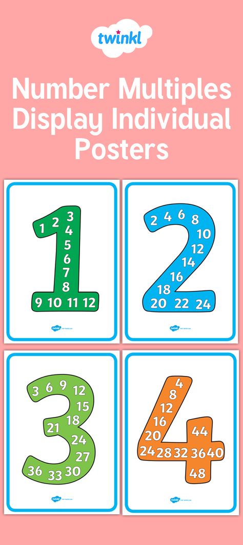 Timestable Maths, Multiples Posters Free, Multiplication Posters Free, Numbers Posters For Classroom Free, Numeracy Display, Multiplication Posters, Teacher Career, Math Tables, Maths Display